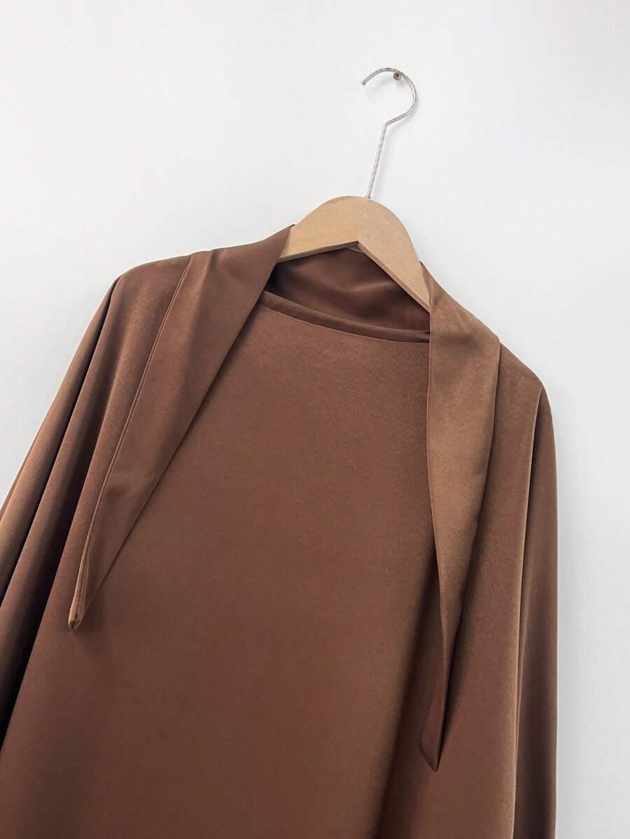 brązowa sukienka abaya