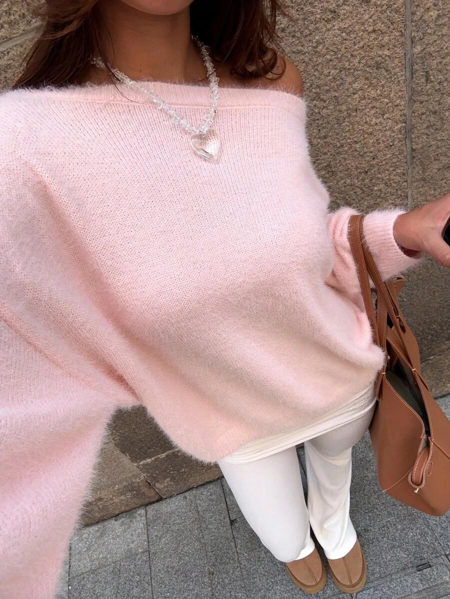 RÓŻOWY SWETER CASUAL
