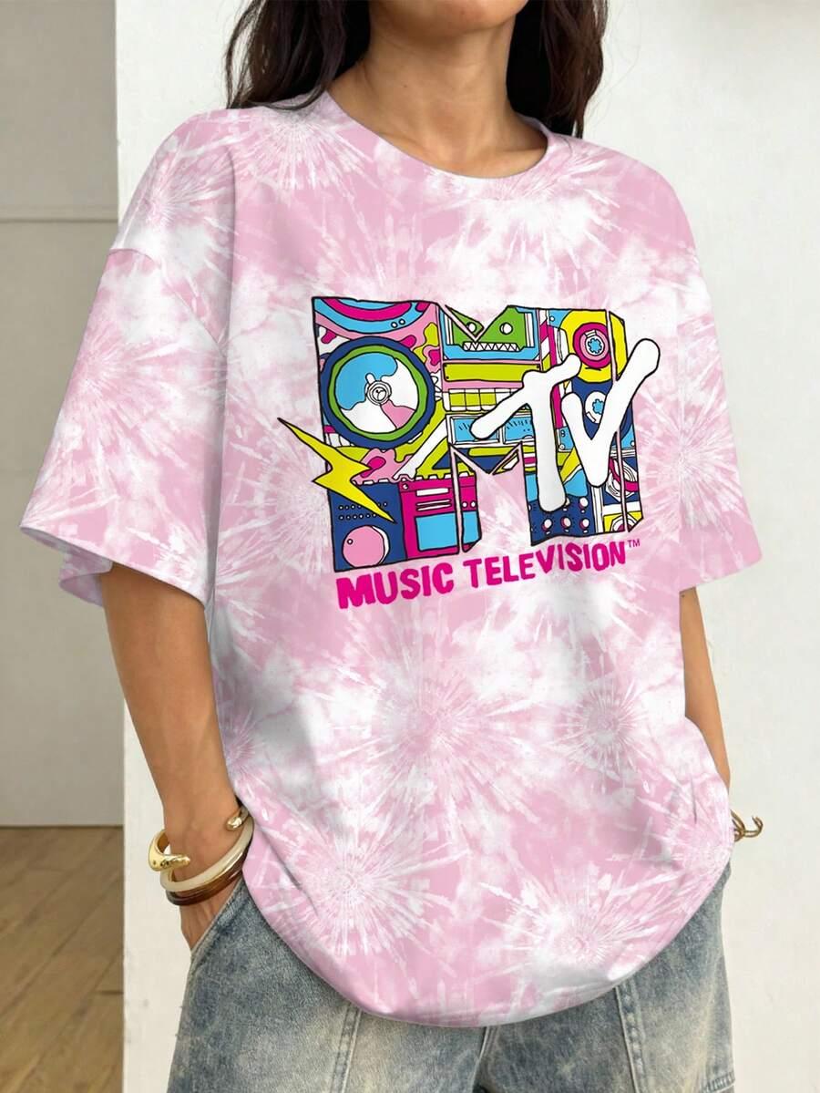 różowy t-shirt print