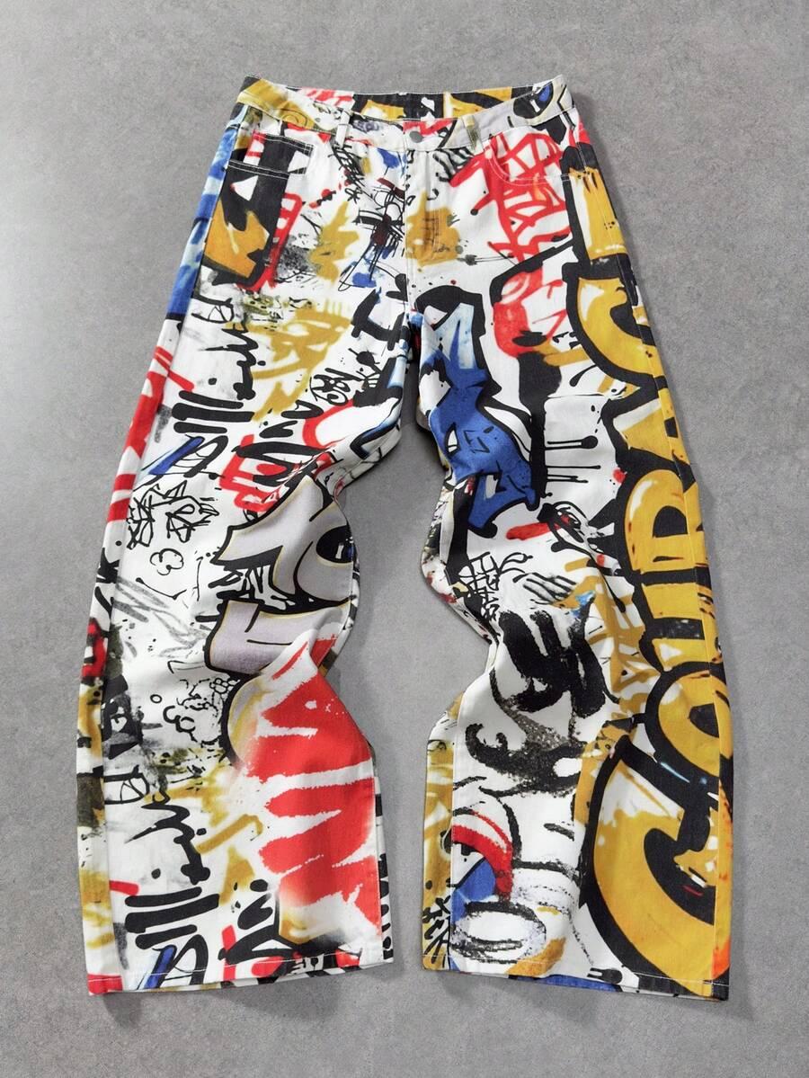 SPODNIE JEANS NADRUK
