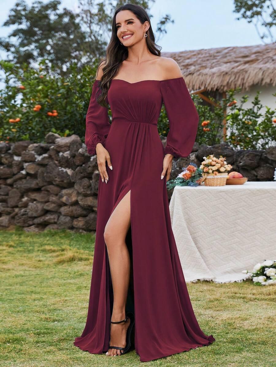 BURGUNDOWA MAXI SUKIENKA