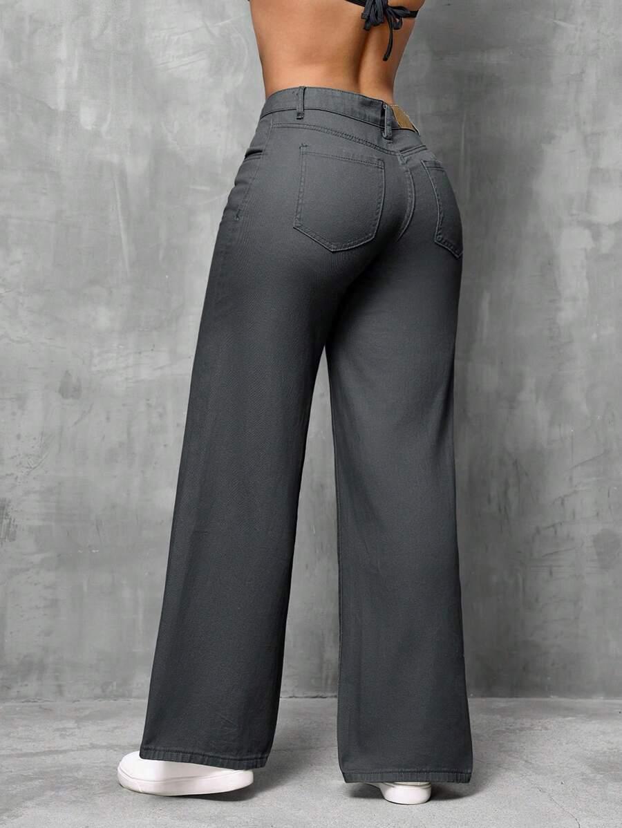 SZARE SPODNIE JEANS 