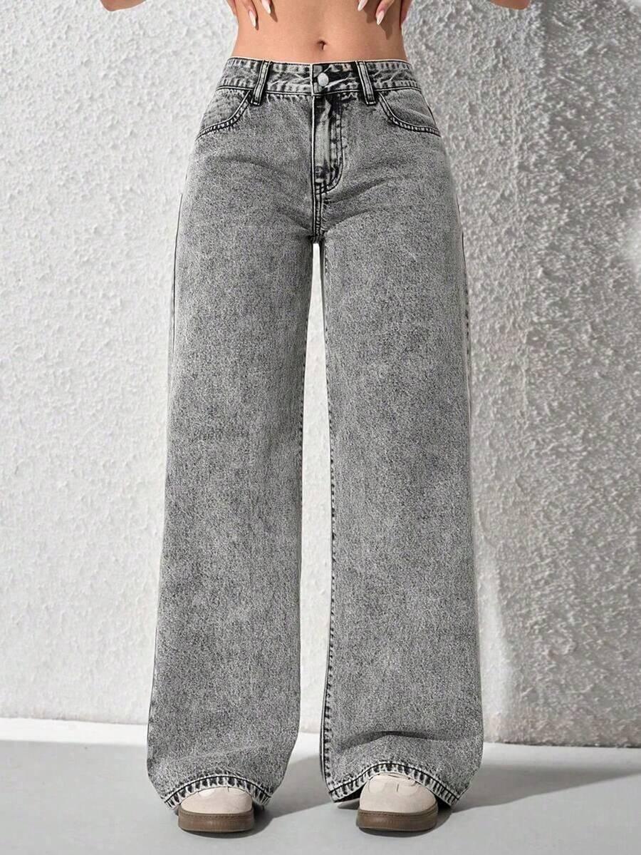 szare spodnie jeans 