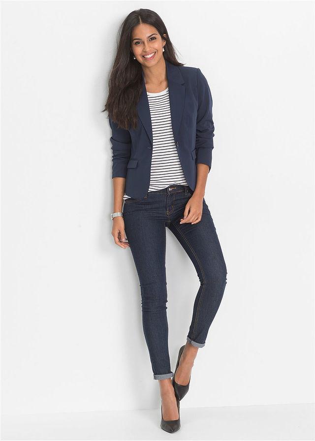 GRANATOWE SPODNIE JEANS 