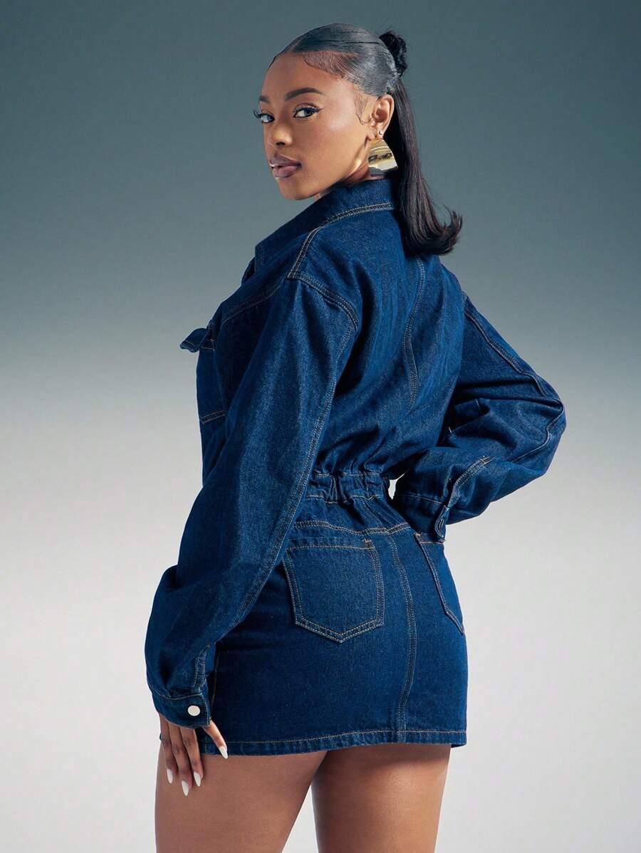 NIEBIESKA SUKIENKA JEANS