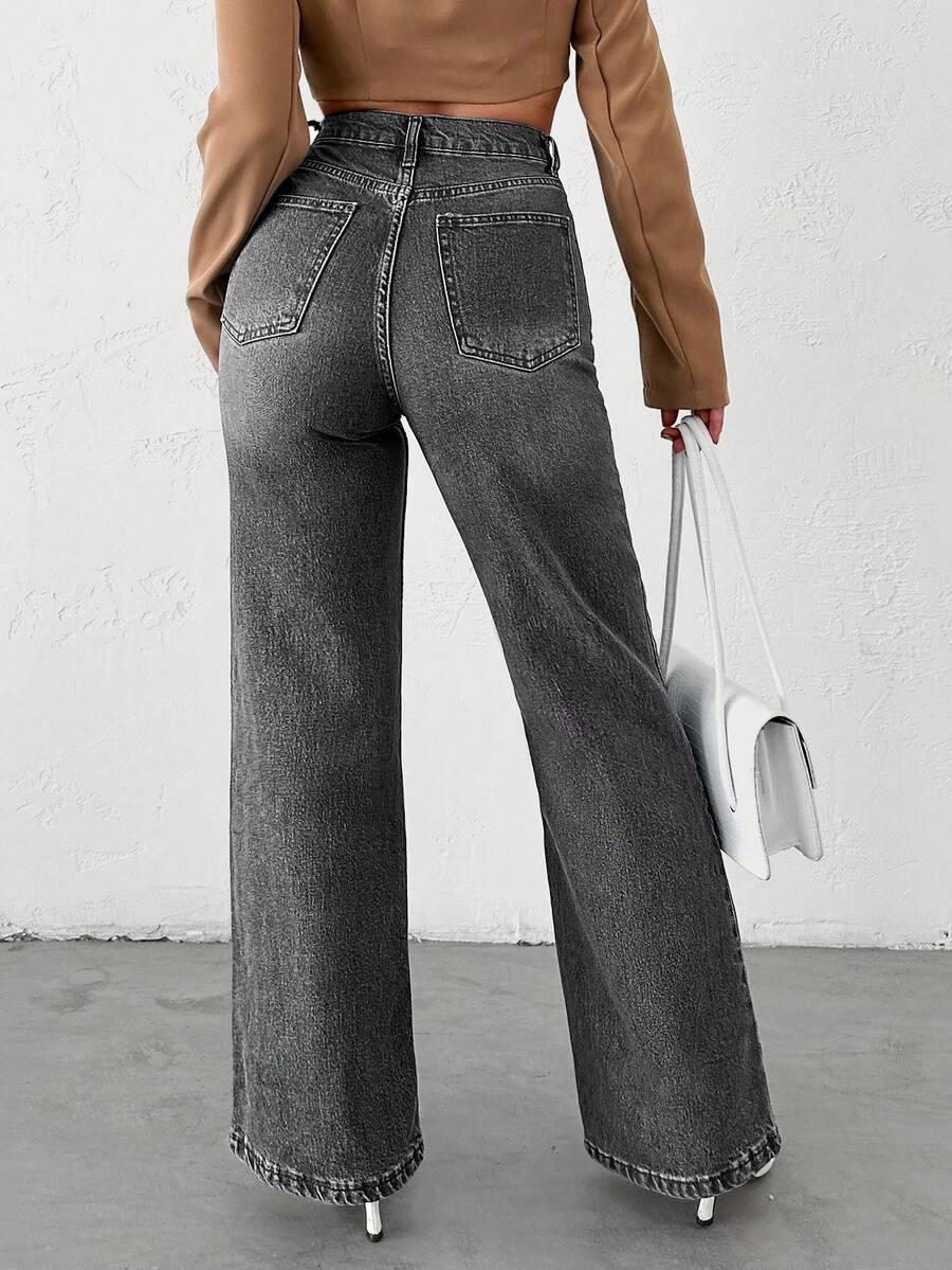 SZARE SPODNIE JEANS 