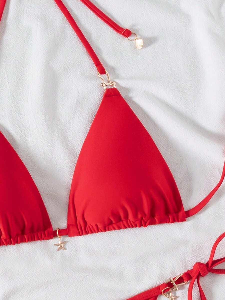 CZERWONA GÓRA OD BIKINI zdobienie