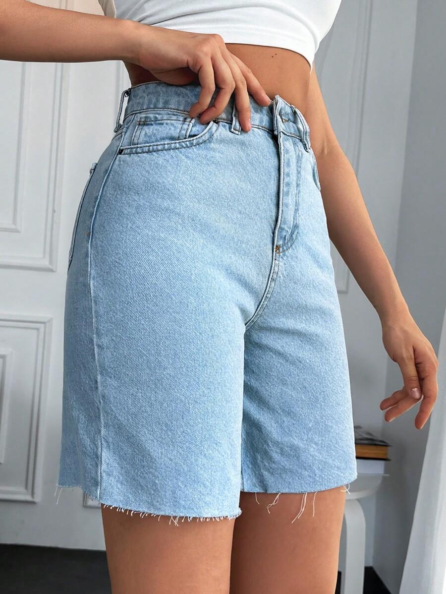 krótkie spodenki jeans wysoki stan kieszenie