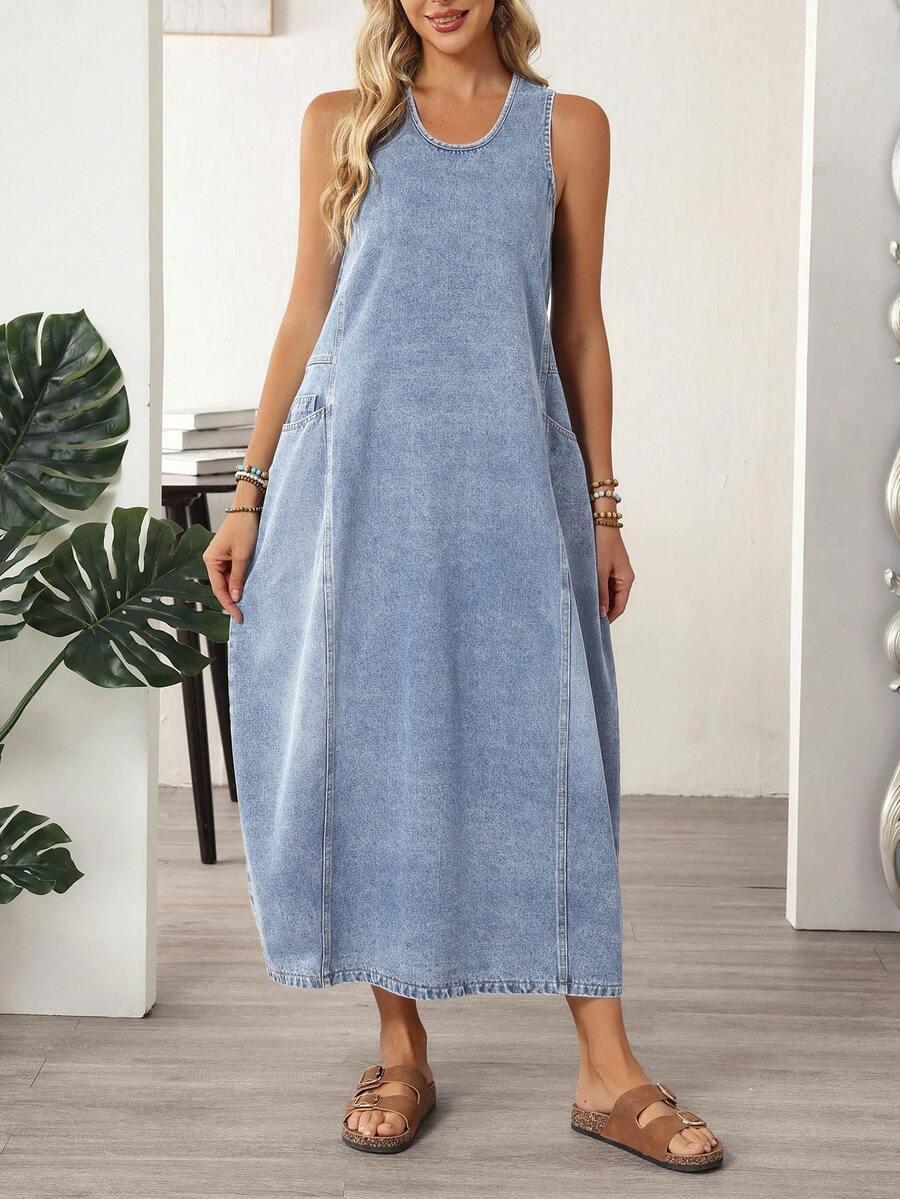 SUKIENKA BEZ RĘKAWÓW jeans