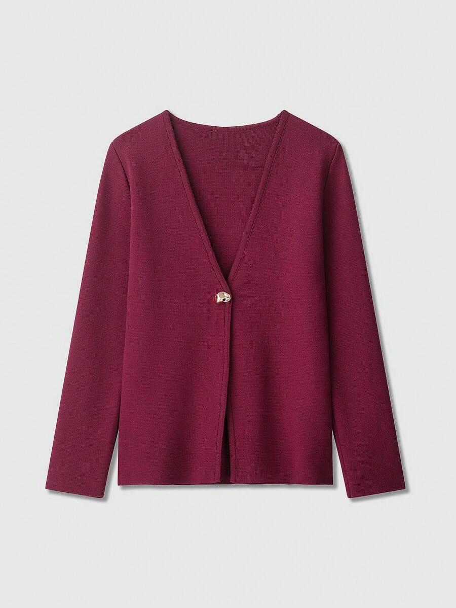 czerwony sweter kardigan