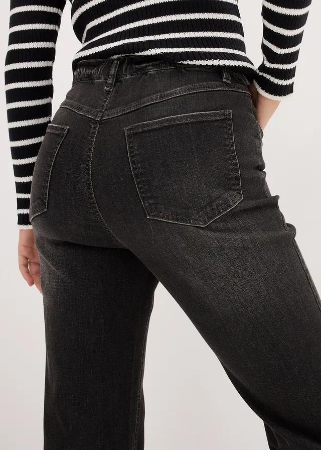 CZARNE SPODNIE JEANS WYSOKI STAN 