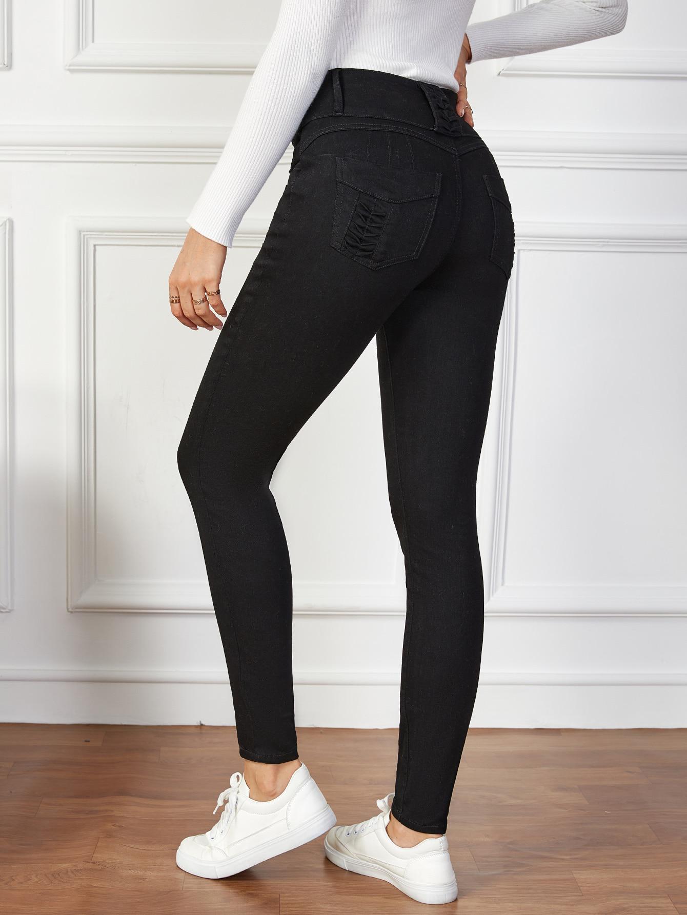 CZARNE SPODNIE JEANS RURKI