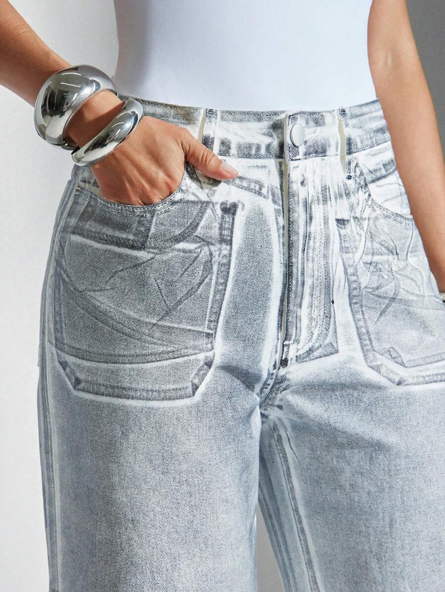 JEANSY DAMSKIE WIDE LEG BAWEŁNIANE 