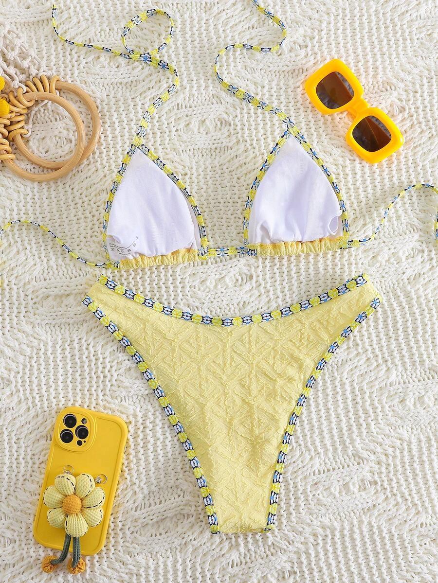 TEKSTUROWANE BIKINI KOSTIUM KĄPIELOWY