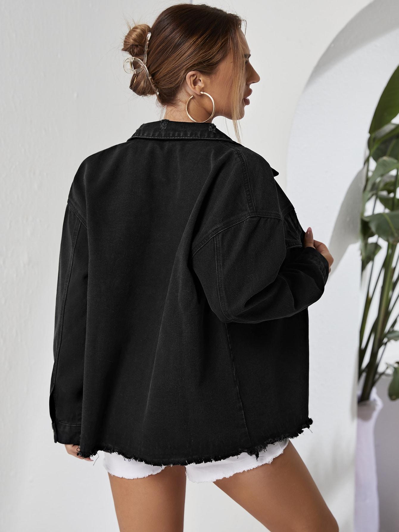 CZARNA KURTKA JEANS