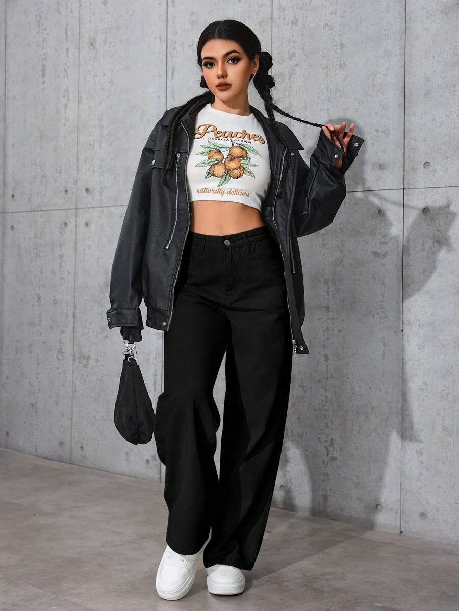 CZARNE SPODNIE JEANS 