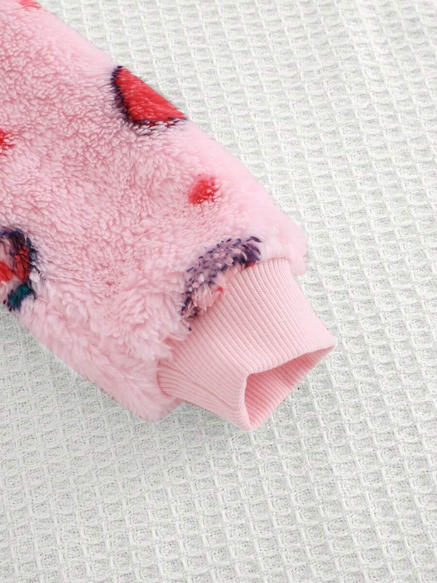 RÓŻOWY SWETER PRINT FLUFFY