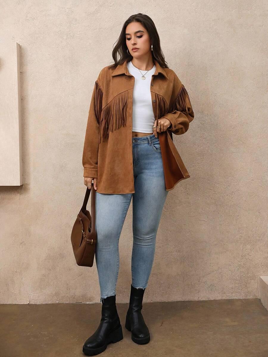 brązowa kurtka casual