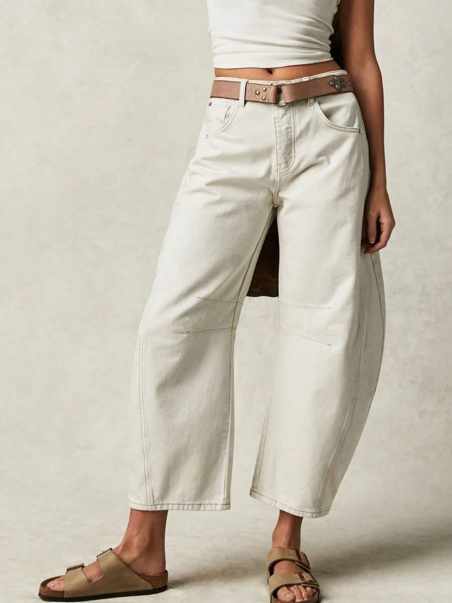 BIAŁE SPODNIE JEANS