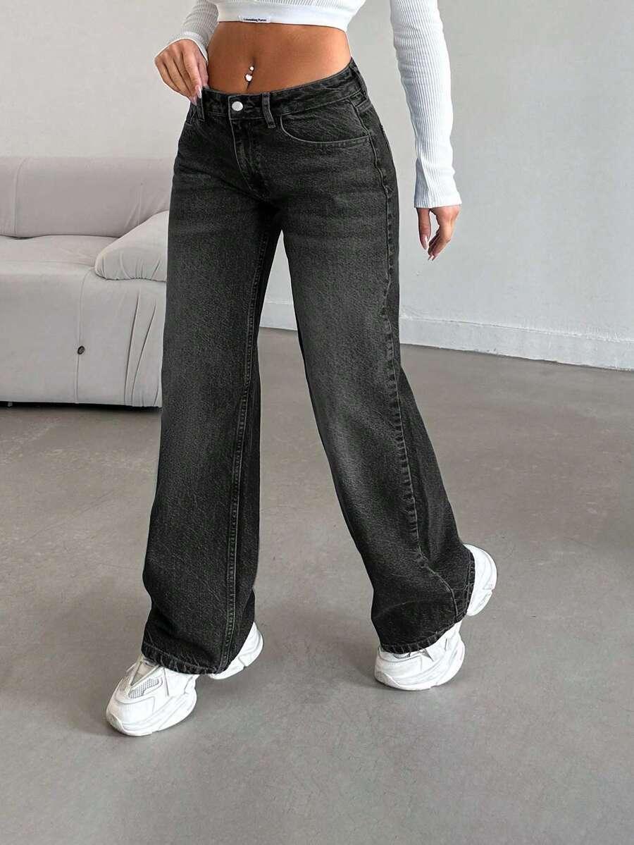 SZARE SPODNIE JEANS