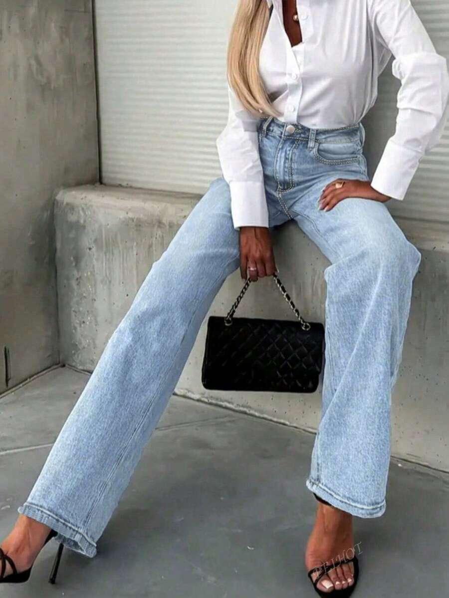 NIEBIESKIE SPODNIE JEANS