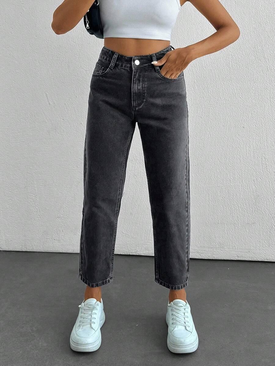 CZARNE SPODNIE JEANS 
