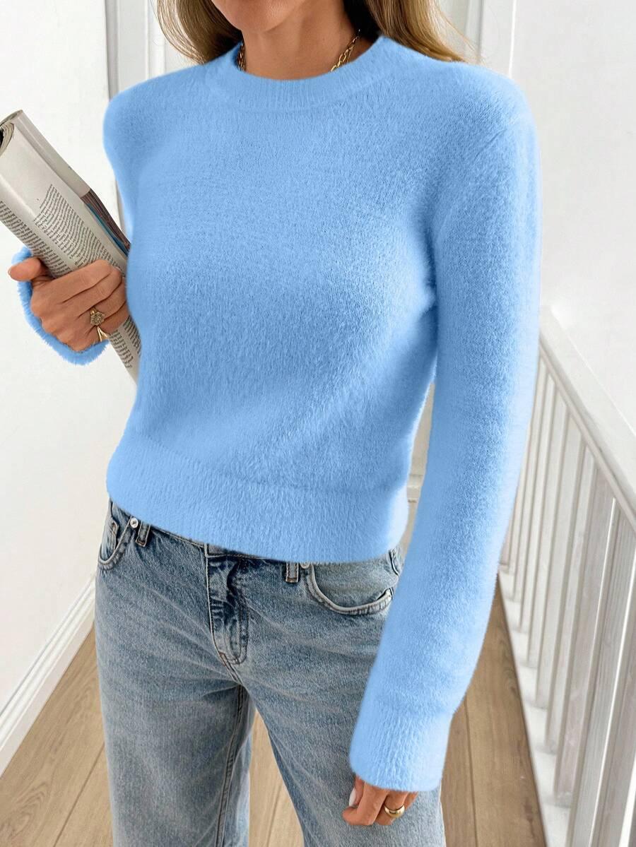 niebieski sweter fluffy