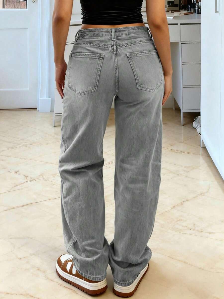 szare spodnie jeans