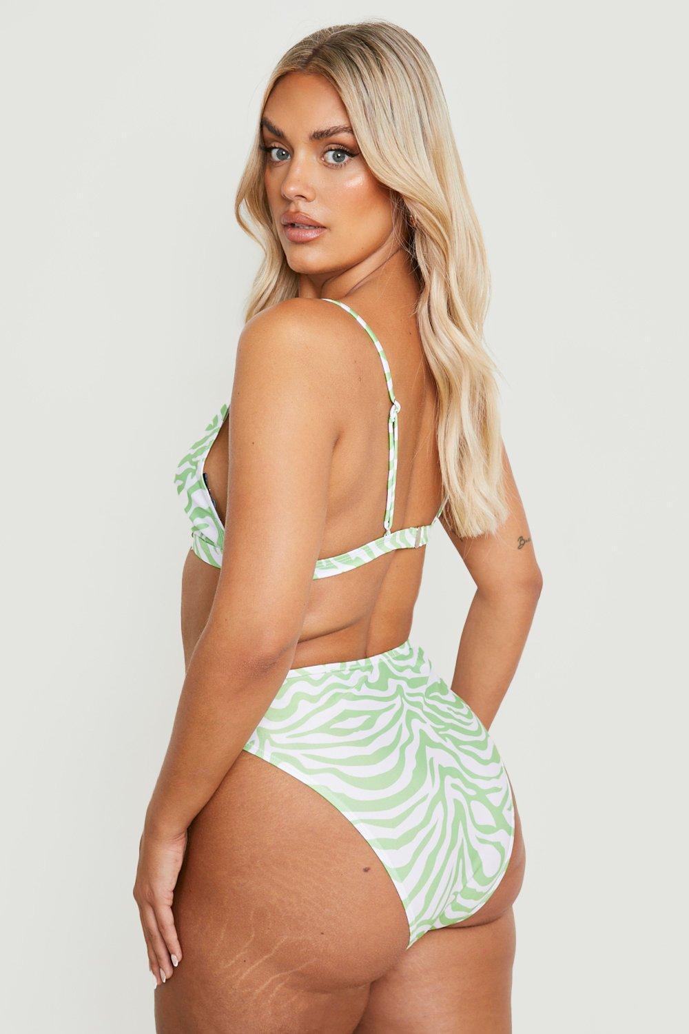 góra od bikini trójkątne miseczki animal print 