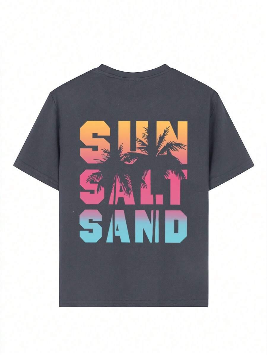 szary t-shirt print