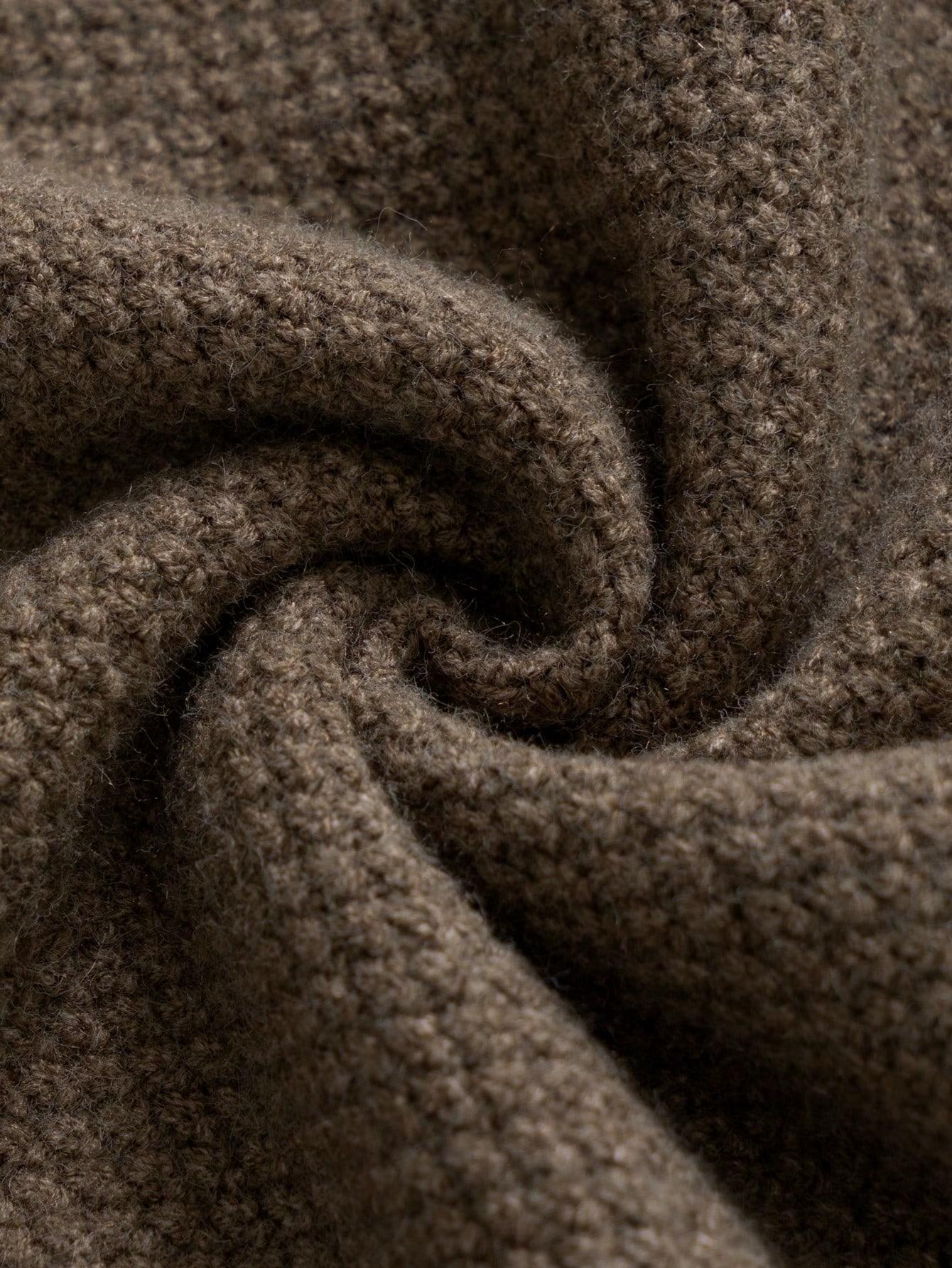 BRĄZOWY SWETER DŁUGI RĘKAW
