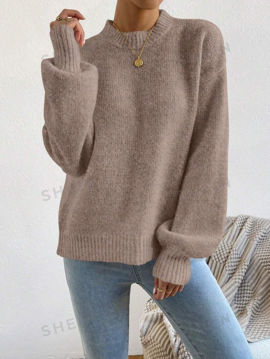 BEŻOWY SWETER STÓJKA