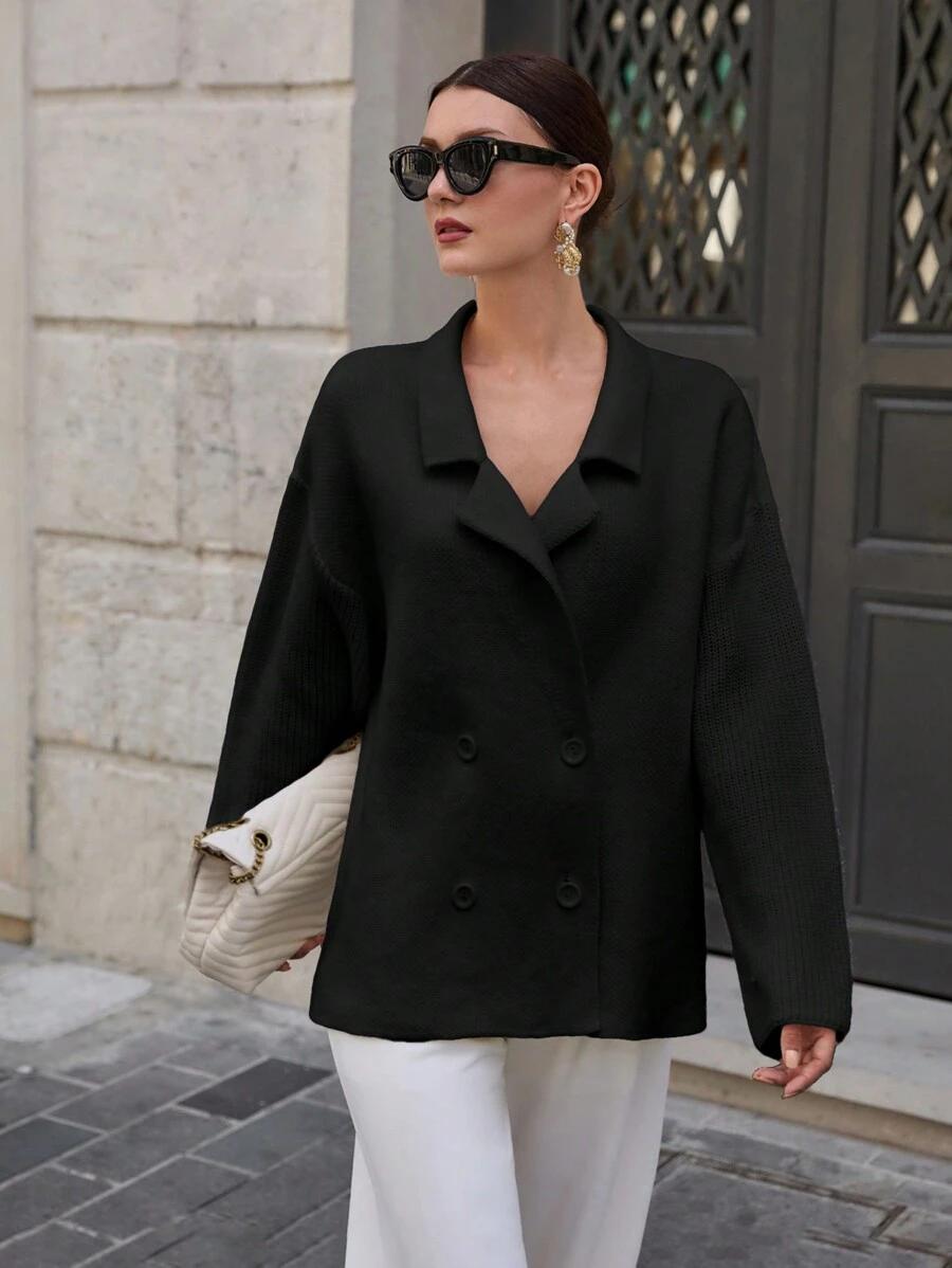 CZARNY SWETER GUZIKI