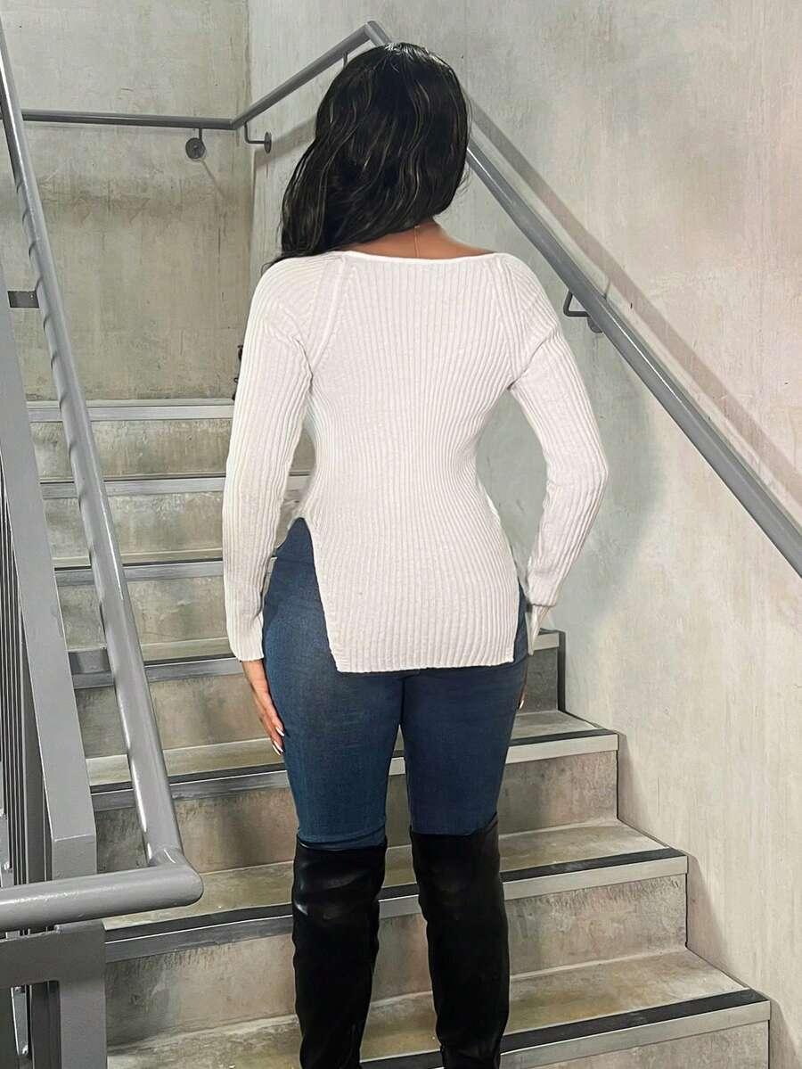 SWETER Z DŁUGIM RĘKAWEM