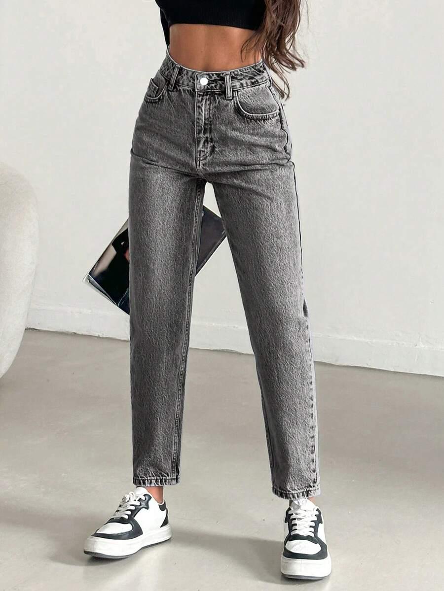 SZARE SPODNIE JEANS 