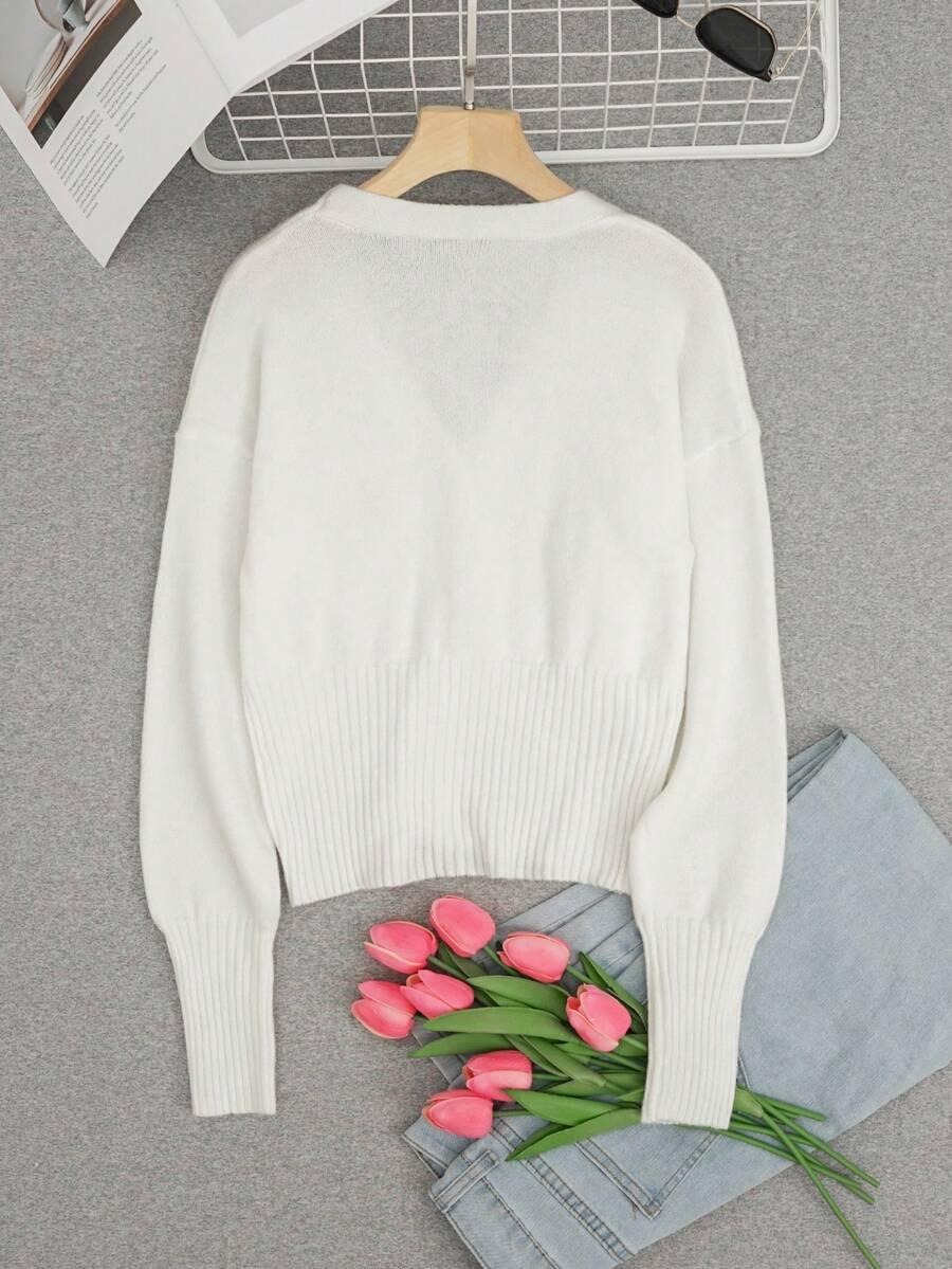 rozpinany sweter v neck