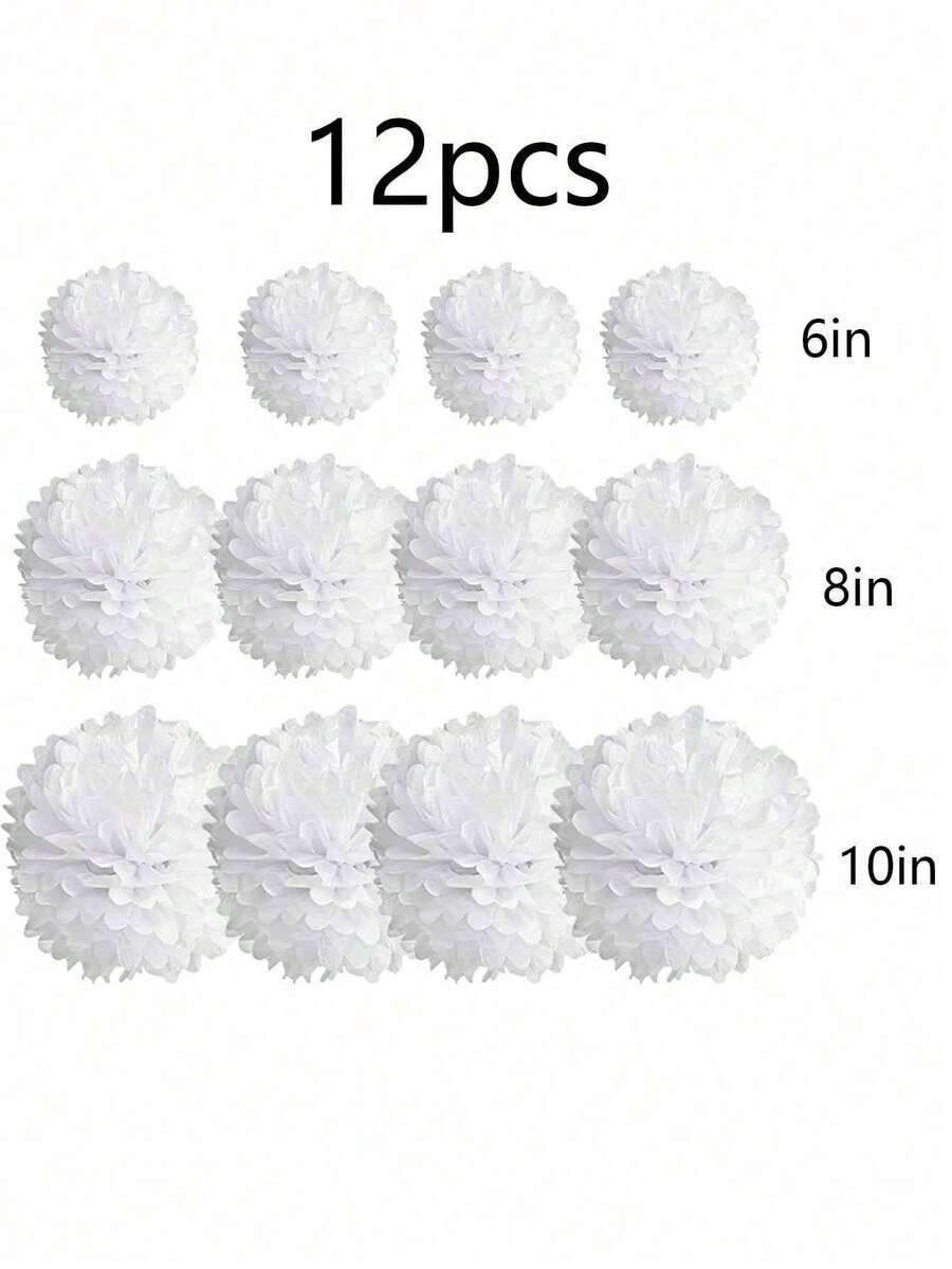 białą dekoracja wisząca 12-pack