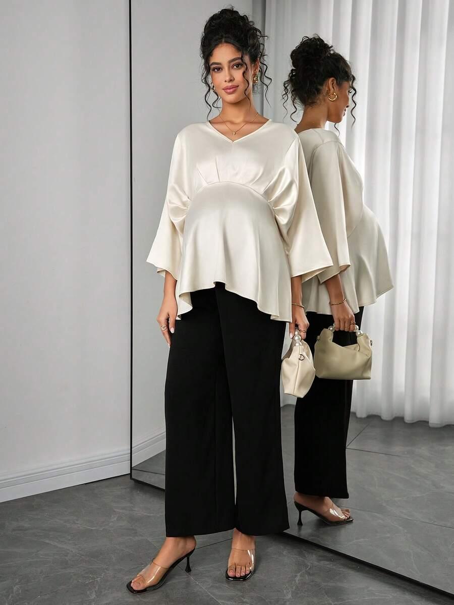 ciążowa bluzka rękaw 3/4 v neck