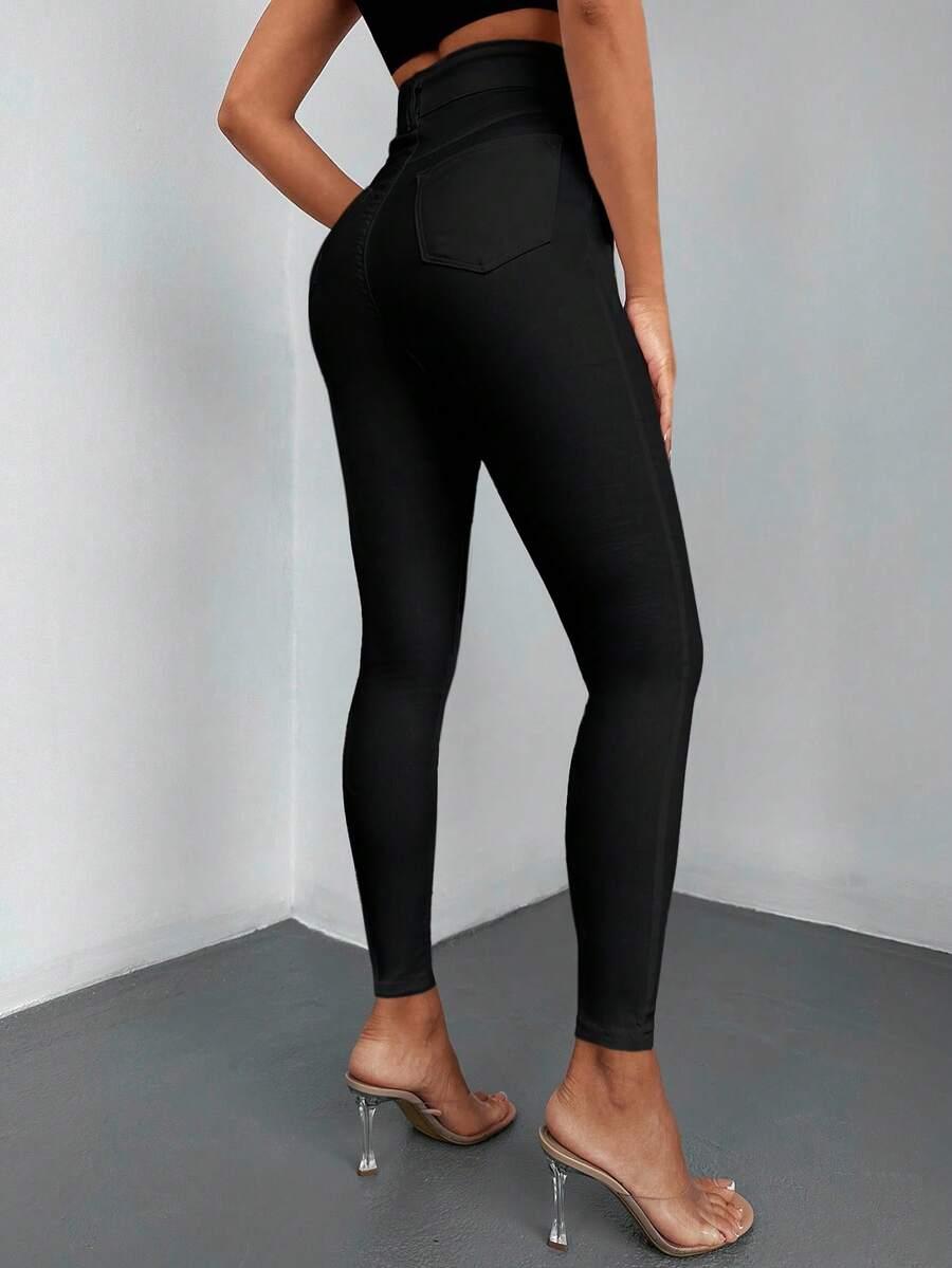 CZARNE SPODNIE JEANS 
