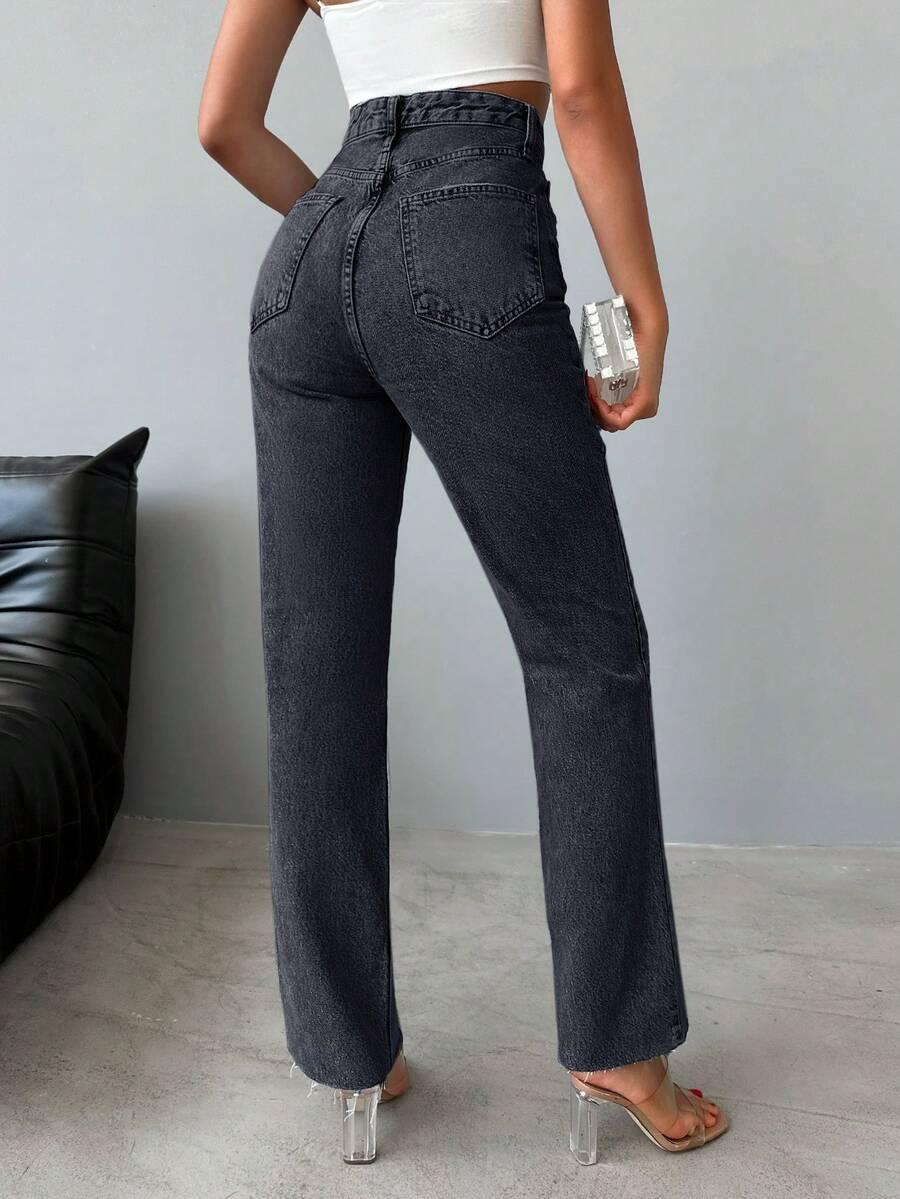 CZARNE SPODNIE JEANS