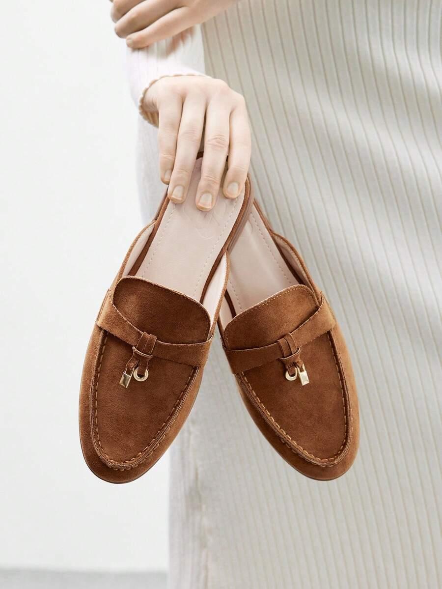 BRĄZOWE WSUWANE BUTY