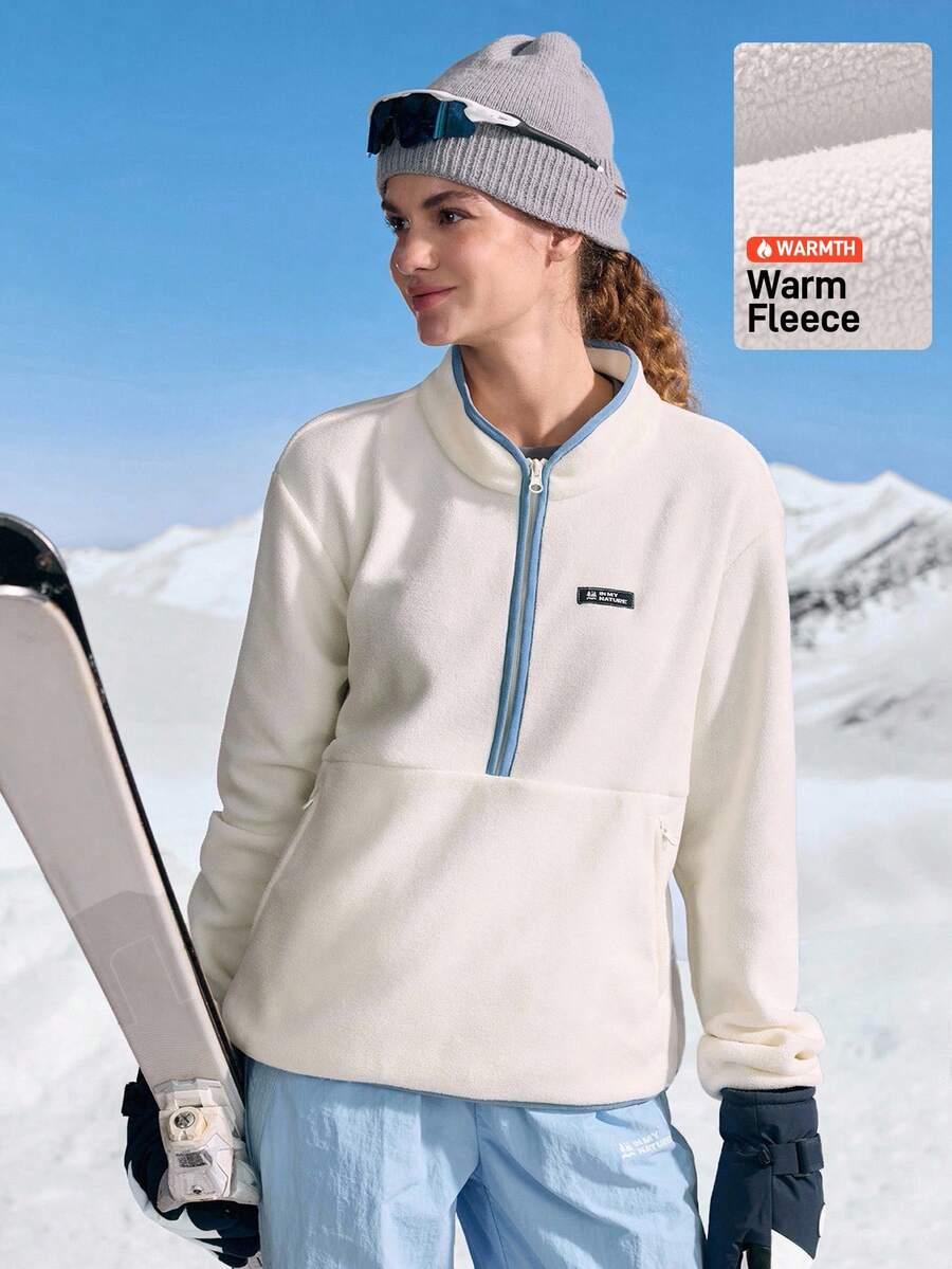 KREMOWA BLUZA POLAR KIESZENIE