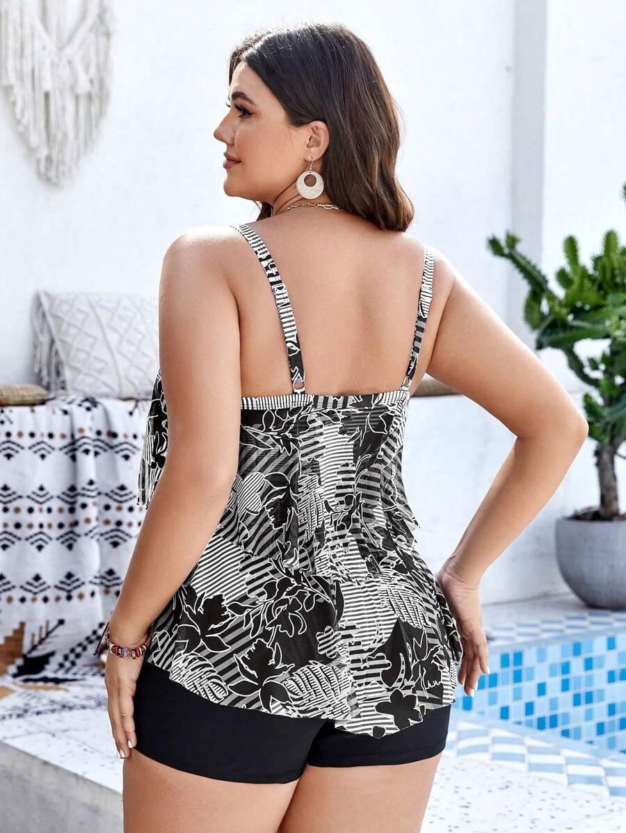 DWUCZĘŚCIOWY STRÓJ KĄPIELOWY TANKINI PRINT 