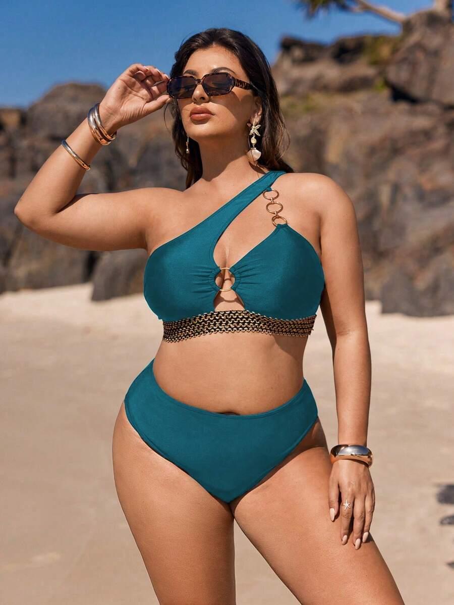 niebieska góra od bikini zdobienie