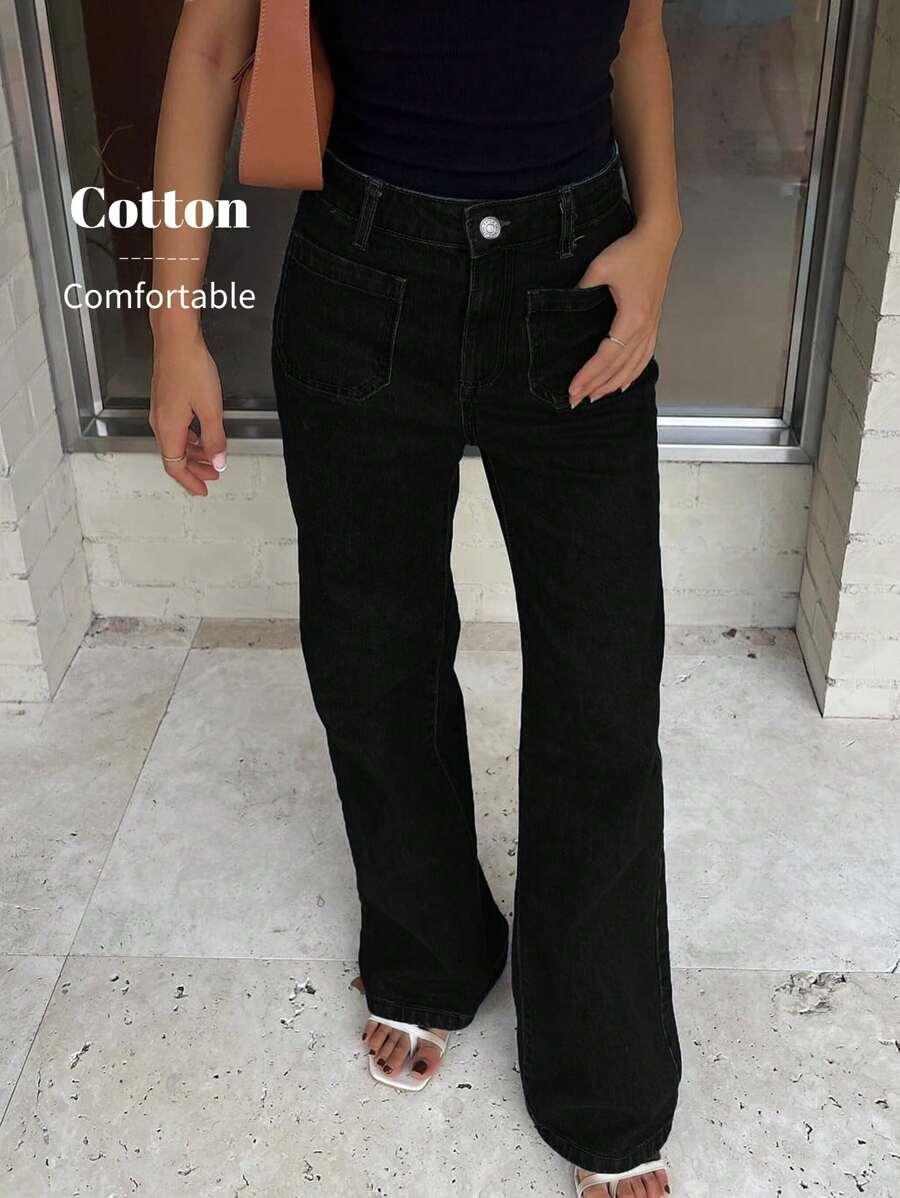 CZARNE SPODNIE JEANS