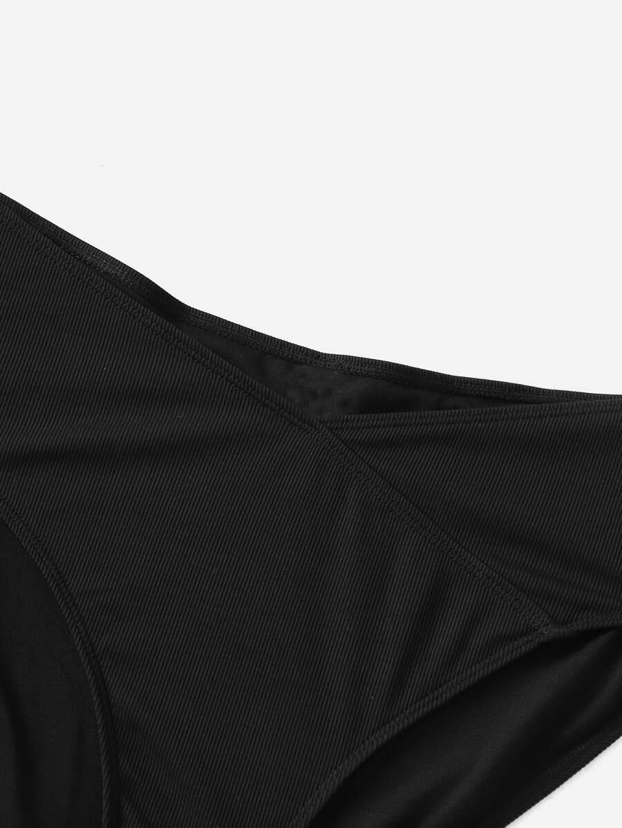 CZARNY DÓŁ OD BIKINI prążki