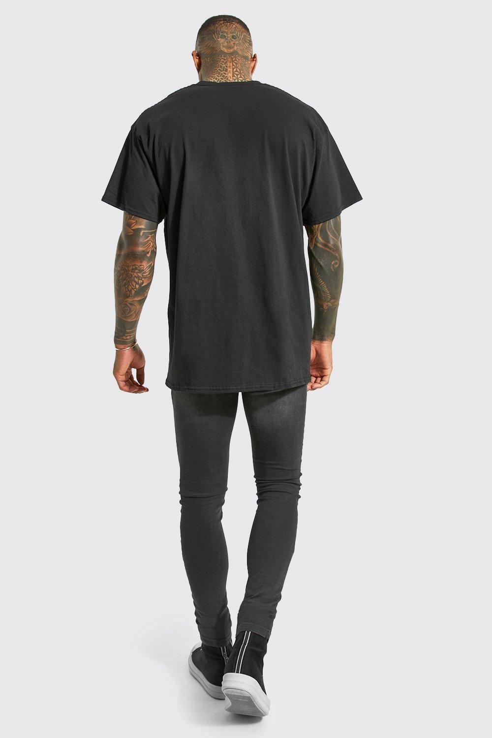 czarny t-shirt nadruk