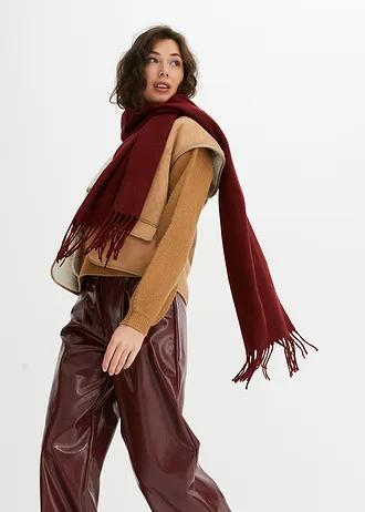 brązowy sweter okrągły dekolt 