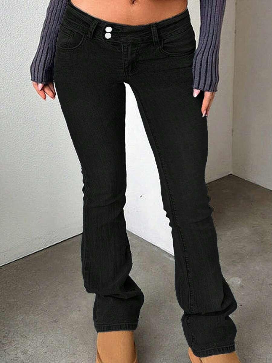 czarne spodnie jeans 