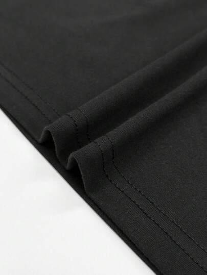 czarny t-shirt krótki rękaw